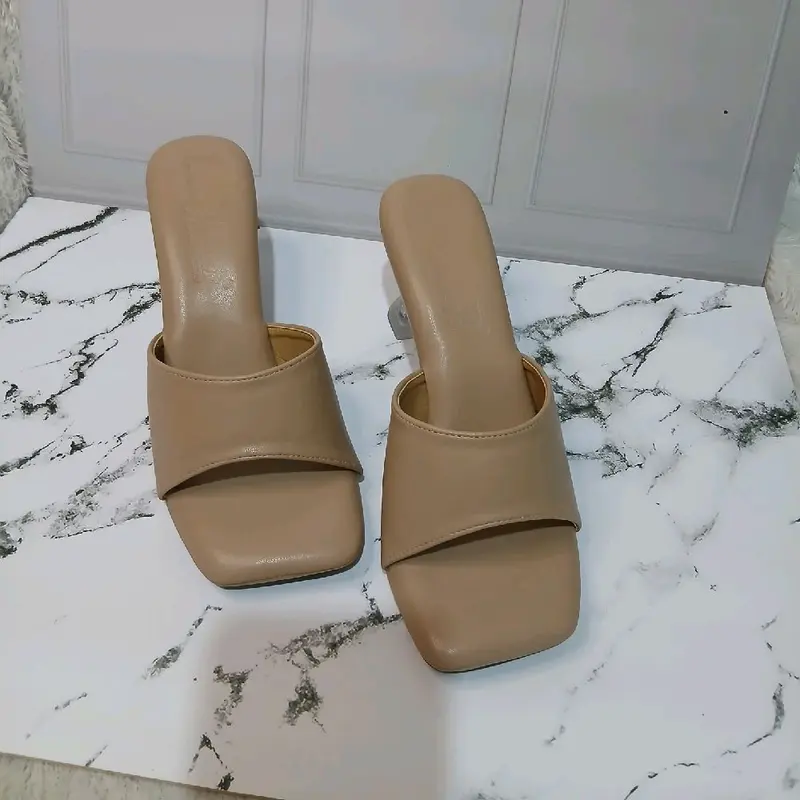 SeleraIndah - Sandal Wanita Hak Kerucut 7 CM berbantalan empuk simple elegan heels graduation hils aqua Sendal princess 4 lebaran luxury shoes antiselip size 40 5