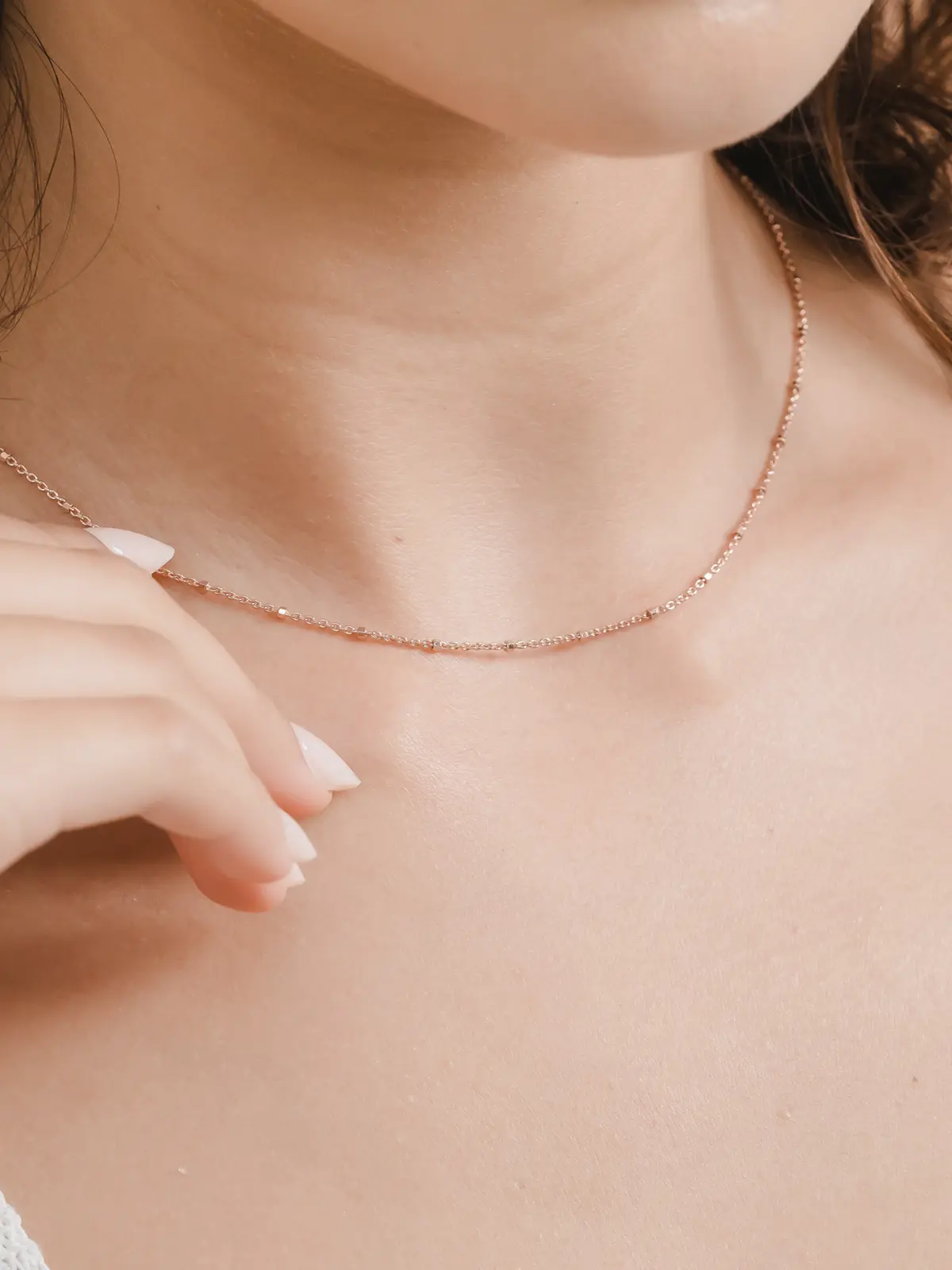 Mira Ball Chain Necklaces in Rhodium, Rose Gold, and Yellow Gold on 925 Sterling Silver