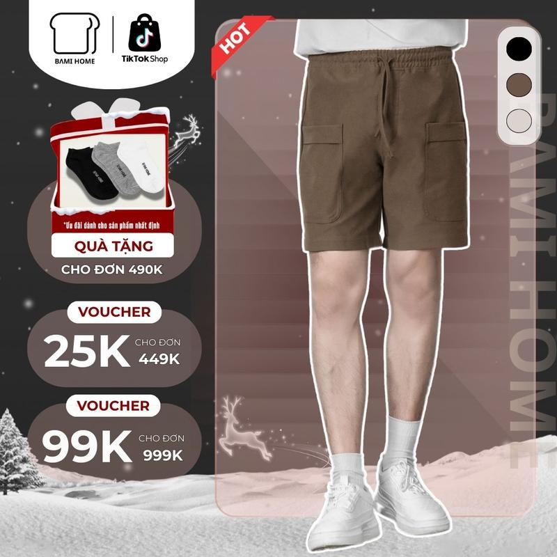 OUTLET SALE 80% Quần short kaki nam HARMONY chất vải kaki cotton form regular form trên gối dễ phối đồ QK12 BAMIHOME store