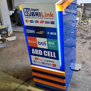 Brilink Meja Kasir Mini Gratis Nama Toko dengan Logo Agen BRILink dan BCA Optimal untuk Transaksi