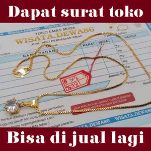 tebus murah kalung emas muda itali permata dapat surat toko