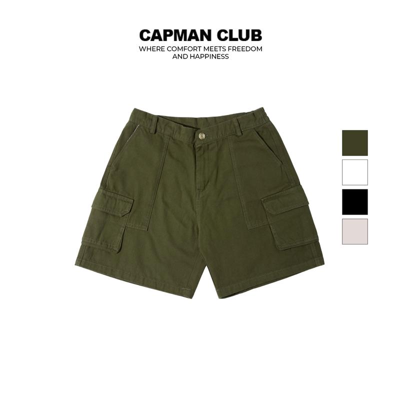 Quần short nam kaki TÚI HỘP phom rộng trên gối CAPMAN CLUB, quần đùi nam trẻ trung thoải mái