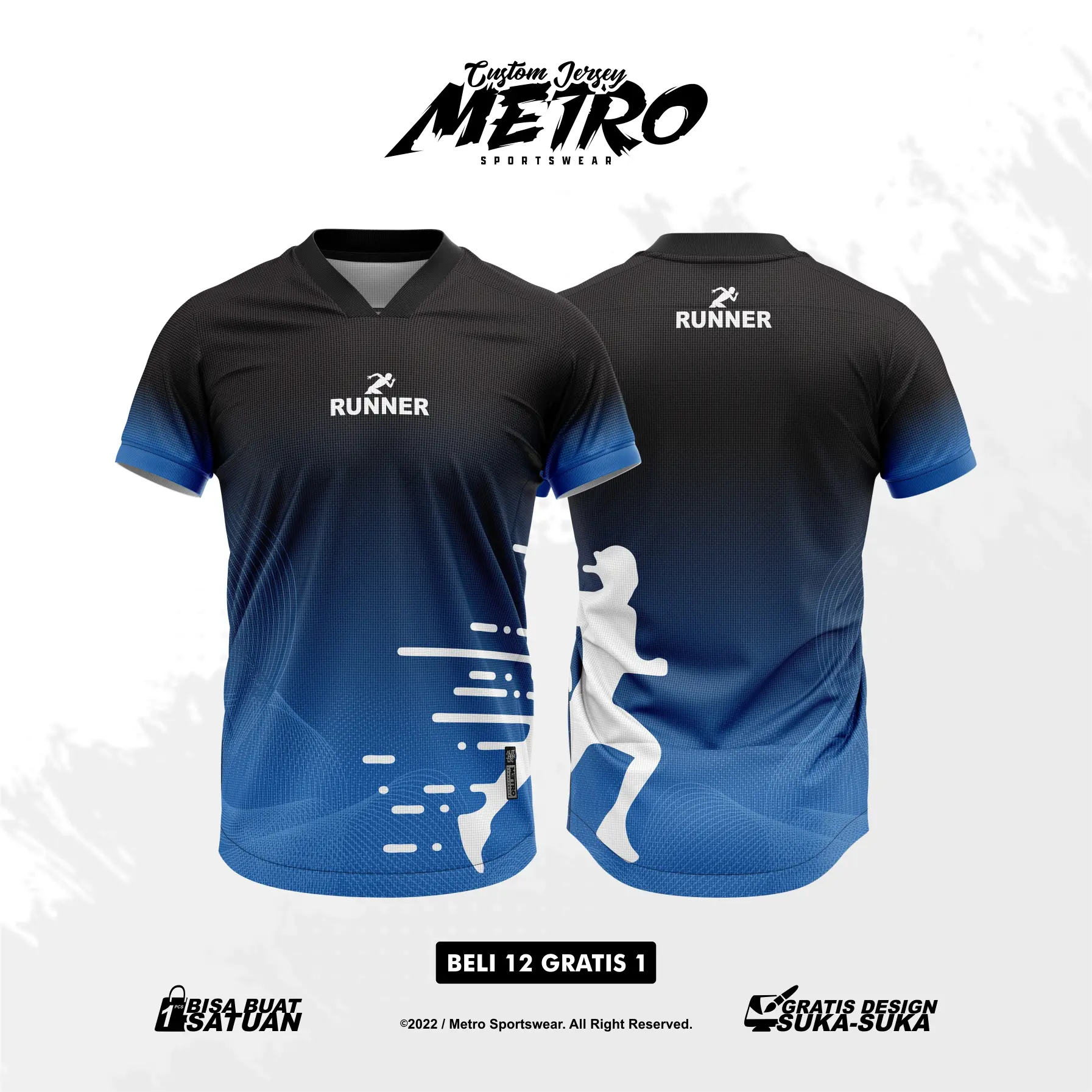 Jersey Running Custom Free Design Full Printing Sport