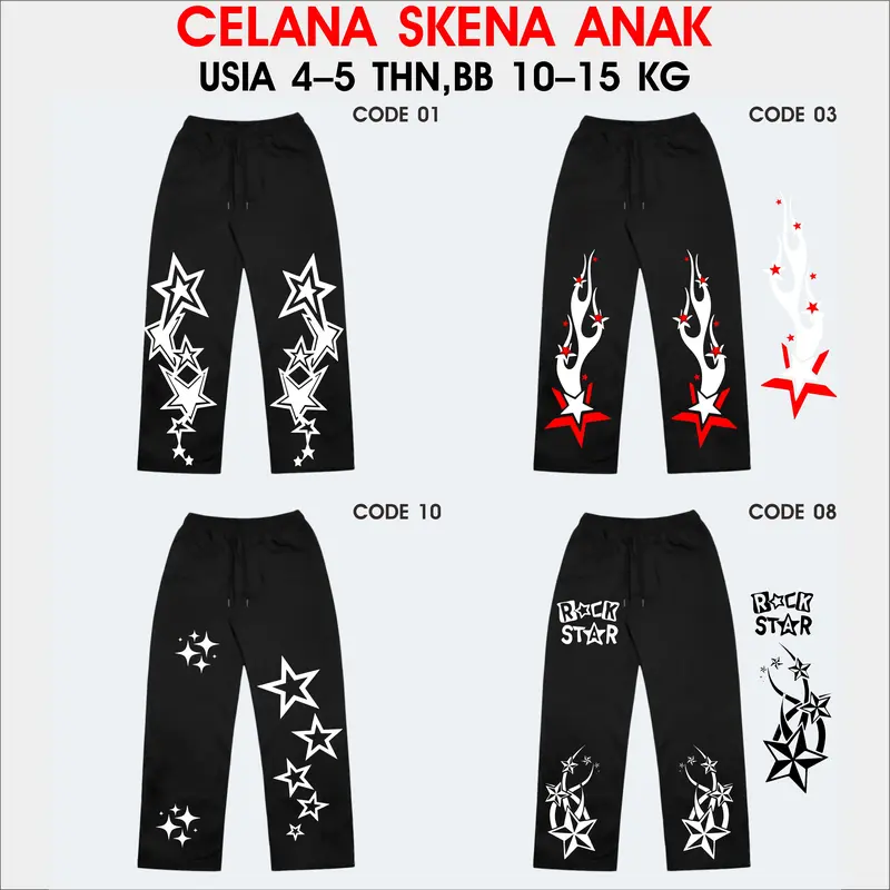 Celana Baggy Sweatpants Celana Skena Gombrong bahan fleece 280 gsm Motif Anime usia 4-6 thn dan 7-12 thn 3