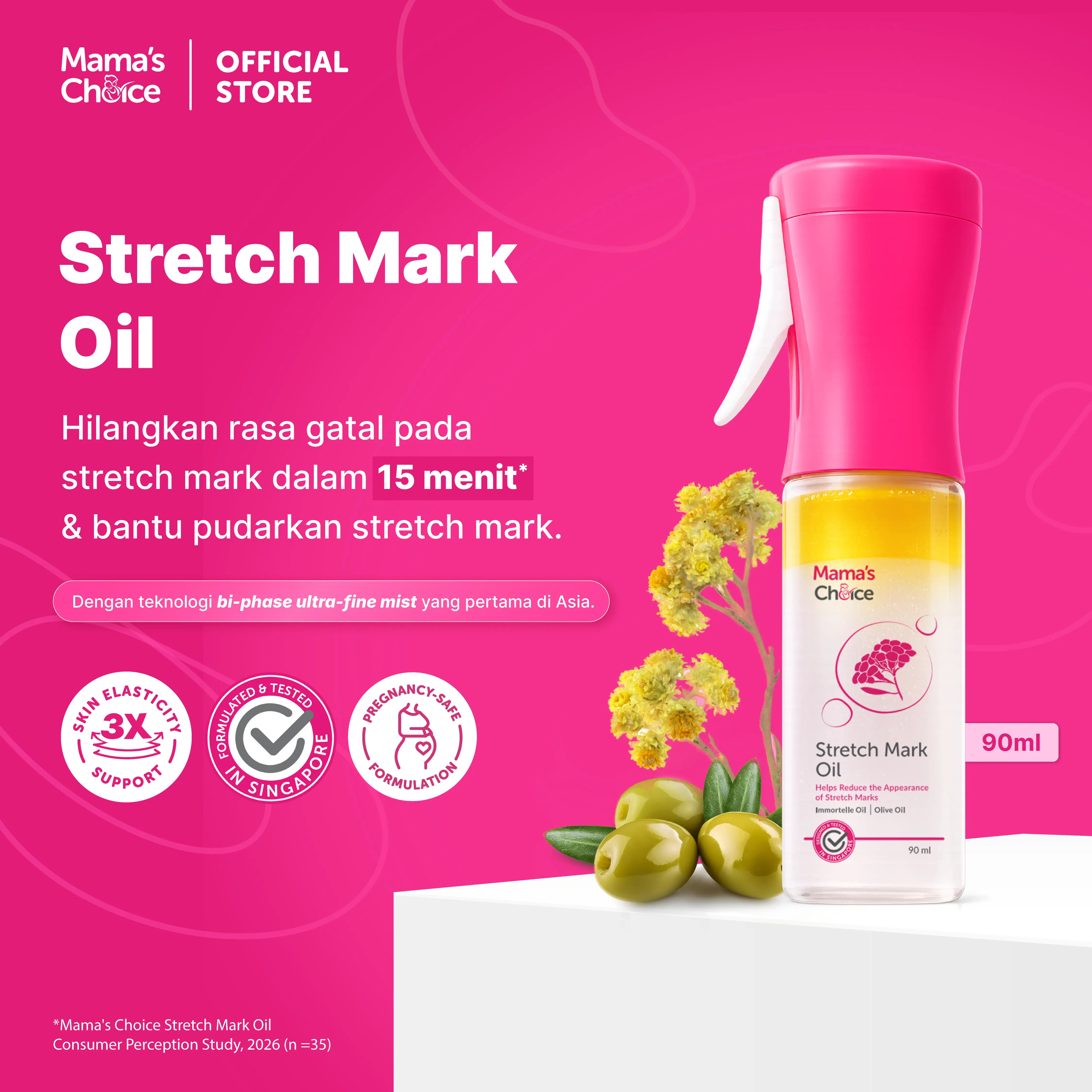 Stretch Mark Oil Mama's Choice | Stretch Mark Oil untuk Ibu Hamil - Bodycare Ibu Hamil