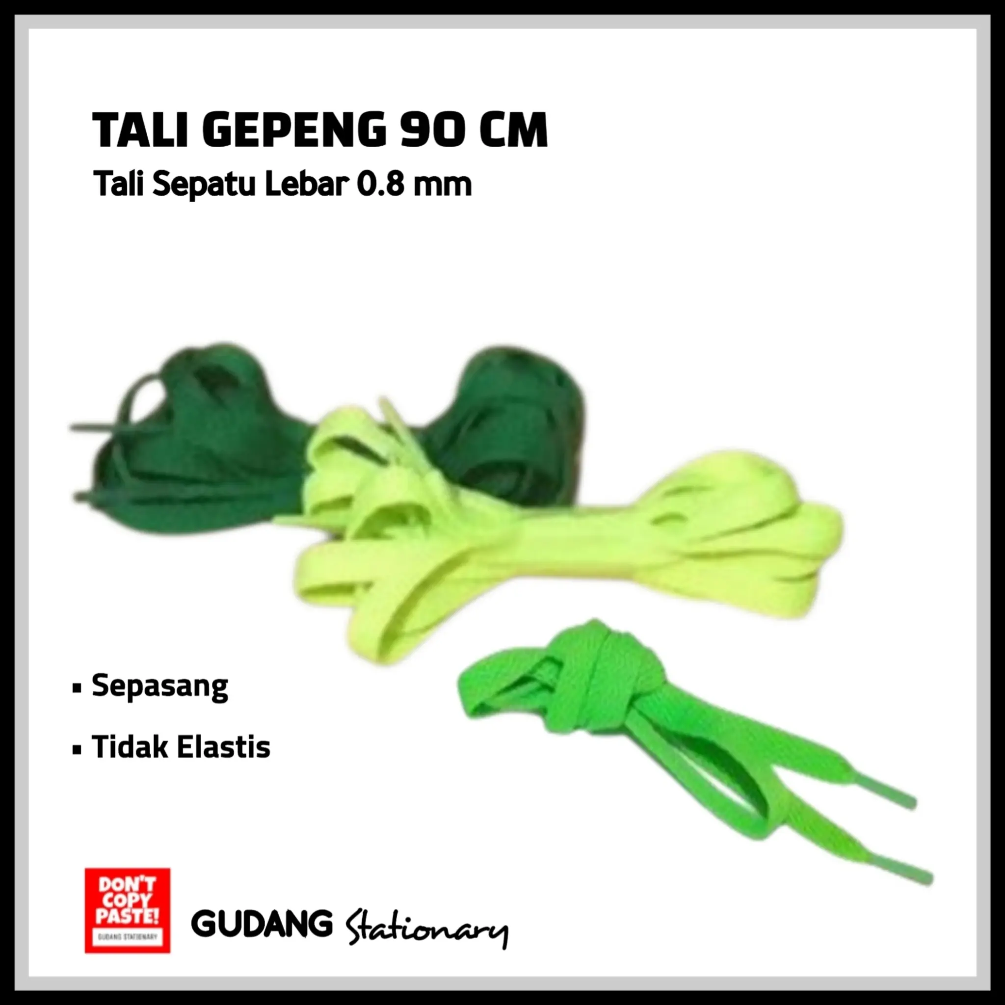 Tali Sepatu Gepeng 90 Cm Hijau