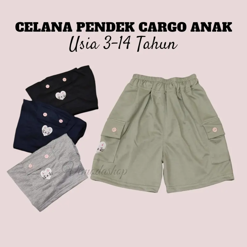 Celana  Pendek Cargo Anak Perempuan  Stylish dan Nyaman Usia 3-14 Thn Fashion 0