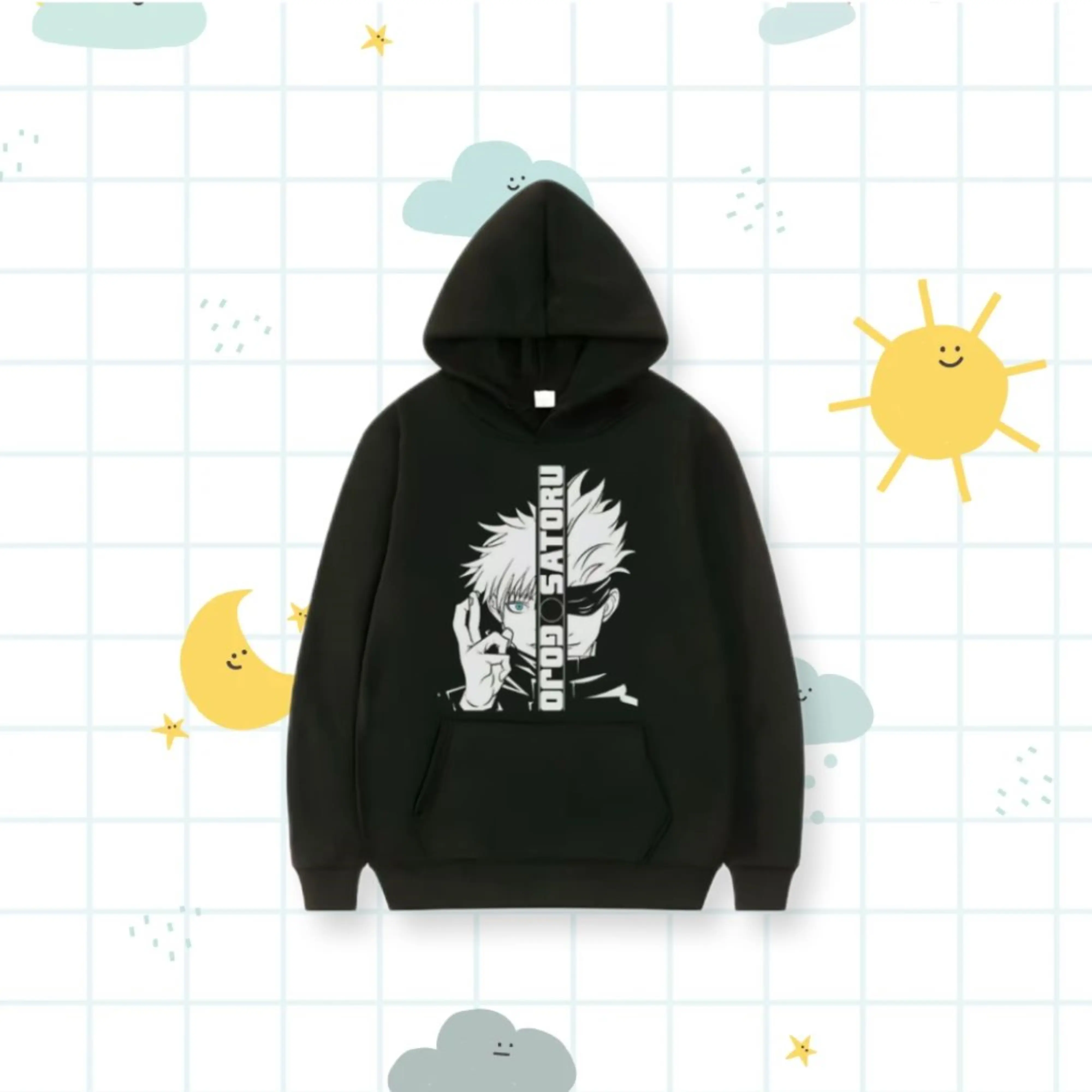 Rag Clothes Sweater Anak Laki Laki Gojo Satoru Bahan Fleece 5-15 Tahun