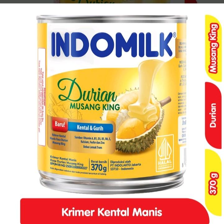 INDOMILK SKM ALL VARIANT DURIAN MUSANG KING,PUTIH,COKLAT KEMASAN  370G Food Asli Baking 1