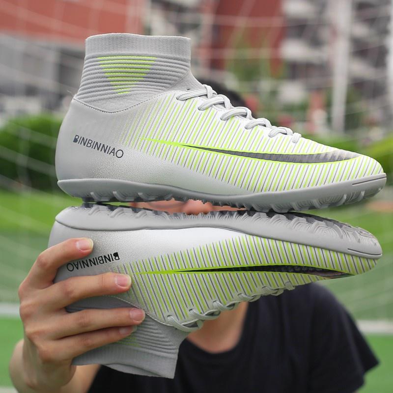 Product Introduction of Children Adult Unisex High Top Five Football boot Indoor Training Football Kasut bola sepak Football Boots Sports Men's Leisure 3