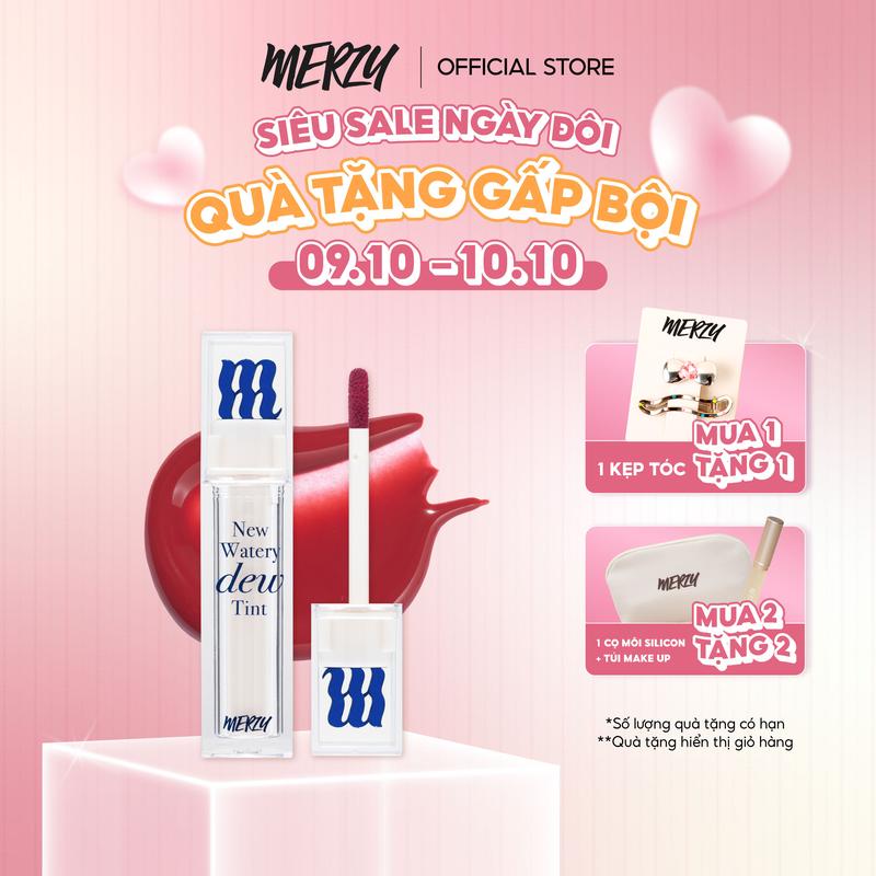 [NEW DEW] Son Tint Bóng Dạng Thạch Trang Điểm Hàn Quốc Merzy New Watery Dew Tint 4g