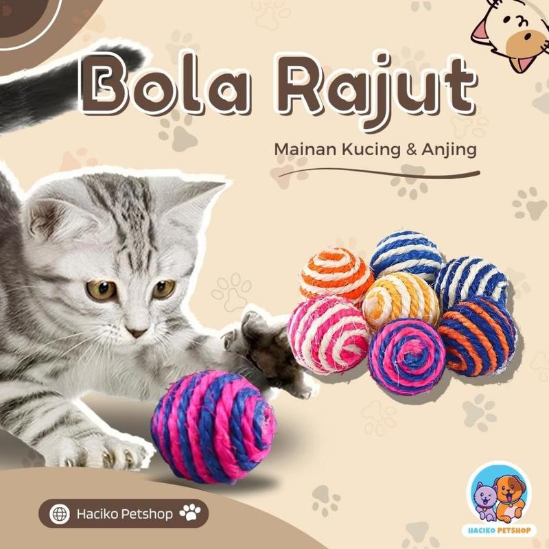 [HACIKO PETSHOP] Mainan Bola Rajut Kucing Interaktif Grindin - Shop ...