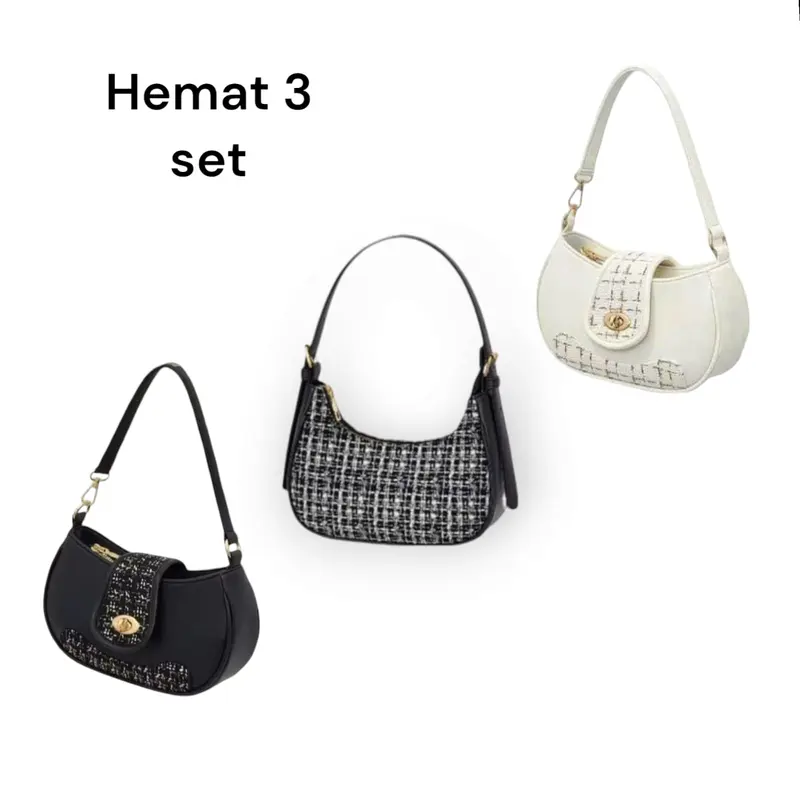 Paket Hemat 3 Pcs Tas Selempang dan Tas Bahu Wanita - Slingbag 2