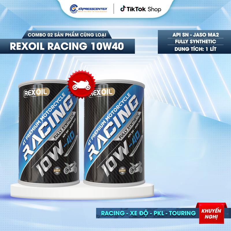   XẢ KHO  COMBO 02 chai Nhớt Xe Số Rexoil Racing 10W40 dành cho xe côn tay xe thể thao 