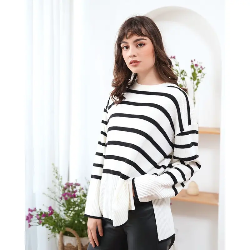 Belleza outlet Baju Atasan Wanita Rajut Korean Style Haru Blouse Atasan Wanita 0
