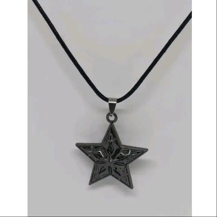 Kalung tali hitam pria dan wanita terbaru