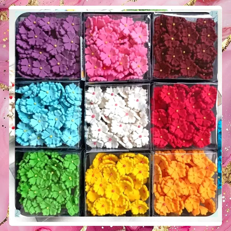 Edible GUMPASTE bunga/Hiasan Kue GUMPASTE/GUMPASTE BUNGA S4 isi 12pcs