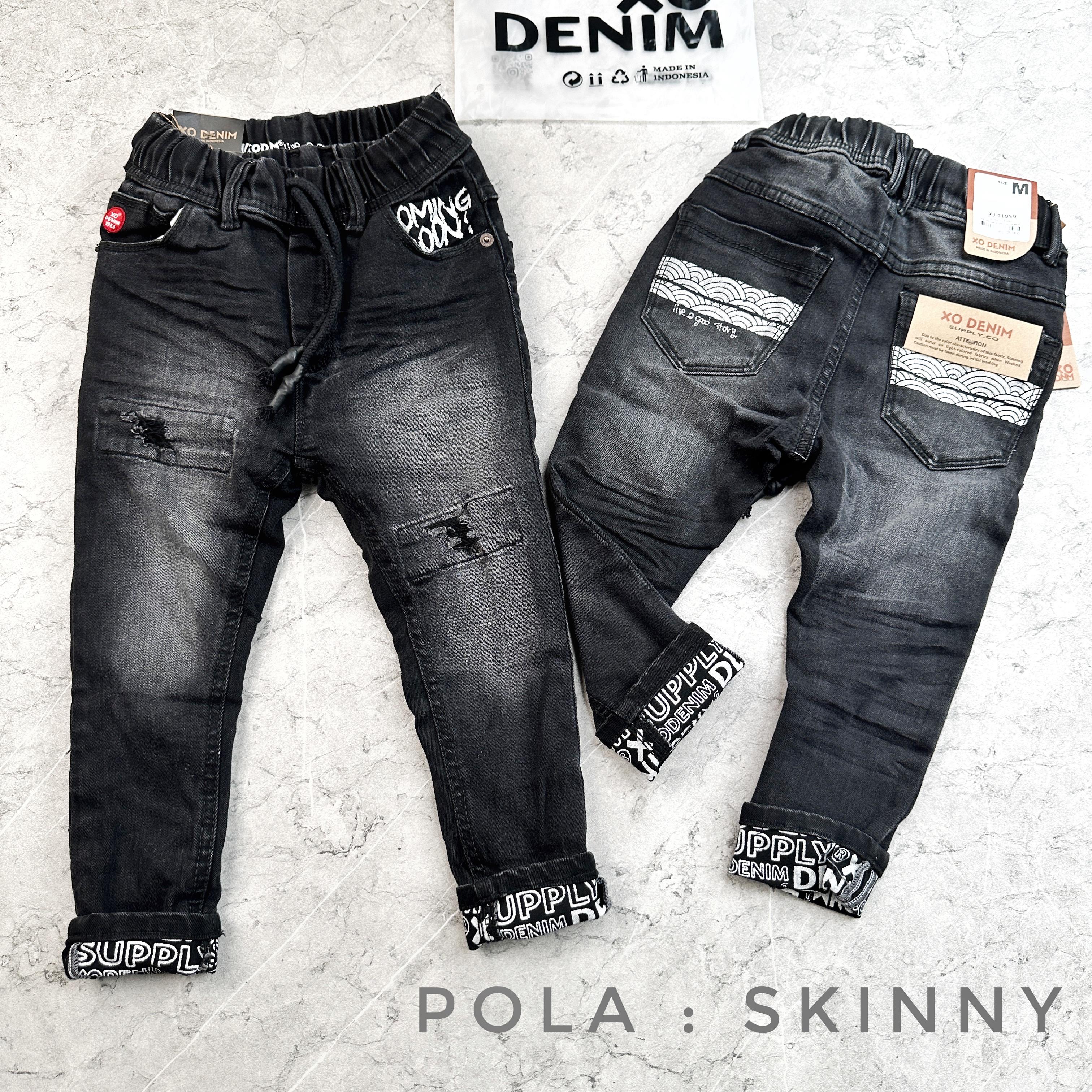 GREY 1-5 Tahun XO Denim STICK BALIK Celana Jeans Panjang Anak Laki-Laki Skinny/Slim Fit BY XO DENIM JKT KIDS CHOICE