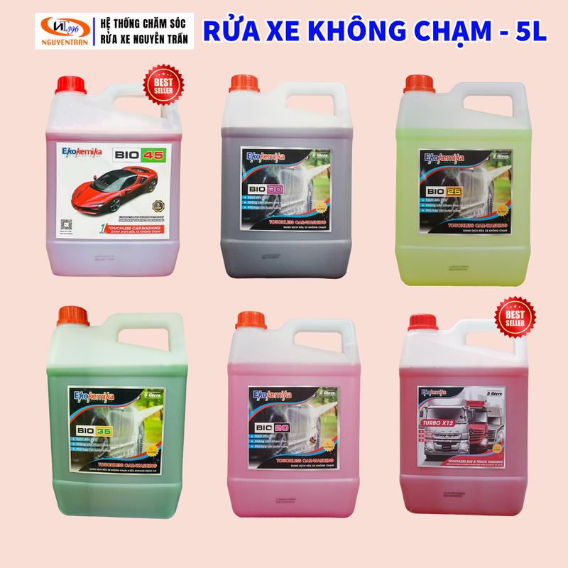   Mới  Nước Rửa Xe Không Chạm EKOKEMIKA Bio45 Turbox10 Turbox10 Bio25 Bio30 T-rex 6 T-rex 9 X-40 Chuyên Dụng Cho Xe Tải Xe Ô Tô Xe Máy 5 lít 