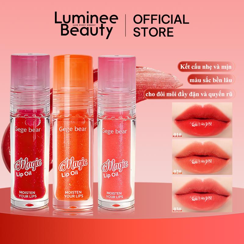  1 3PCS Set Son bóng Chất  Mỏng Mịn Bền Màu Mềm Mượt Trên Môi,Son Môi Gương Bóng  Mirror Tạo Hiệu Ứng Căng Bóng Như Gương Cho Đôi Môi Đầy Đặn Quyến Rũ GX1205 