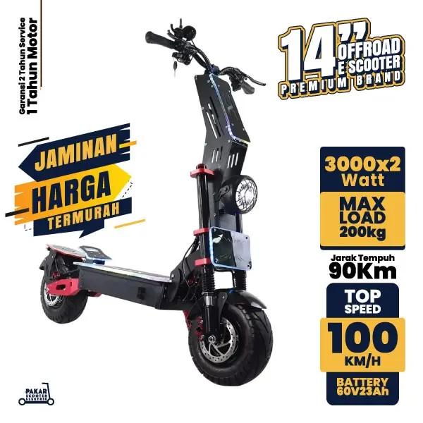 ELECTRIC SCOOTER 14 INCH BIG TIRE WITH SEAT TERBARU !!