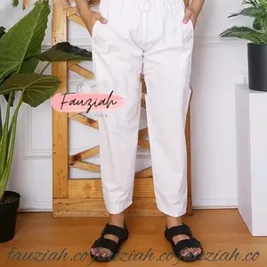 celana ihram pria wanita umroh sirwal umroh haji katun premium Kain Putih Hitam Muslim