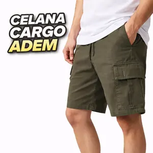 Celana Pendek Pria Cargo Premium Adem Nyaman Pinggang Karet Santai Harian Distro
