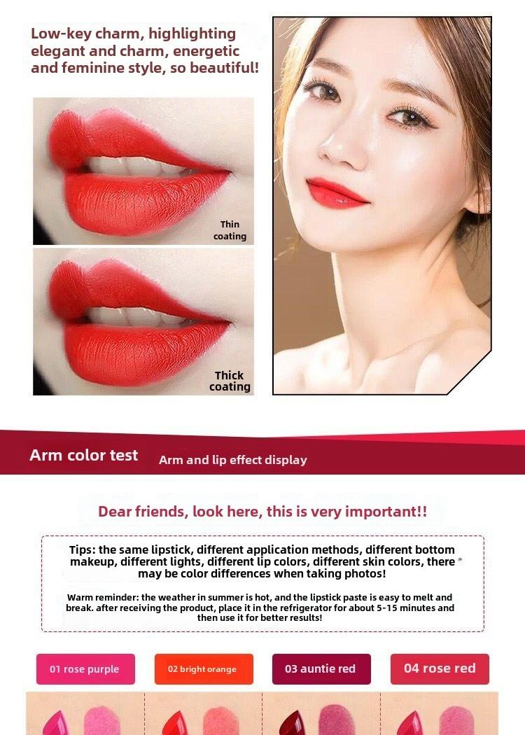 Product Introduction of Round tube lipstick lipstick moisturizing models moisturizing easy to color not easy to fall cosmetics Gloss Lipgloss Makeup Glossy 21