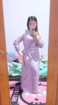 Product Review of Kinan Gaun Lebaran 2025 Gamis Brukat Dress Pesta Wanita Kondangan Muslim Remaja Bridesmaid Gaun Seragaman Dewasa Mewah Muslimah Simple Midi from m**a c**5 1