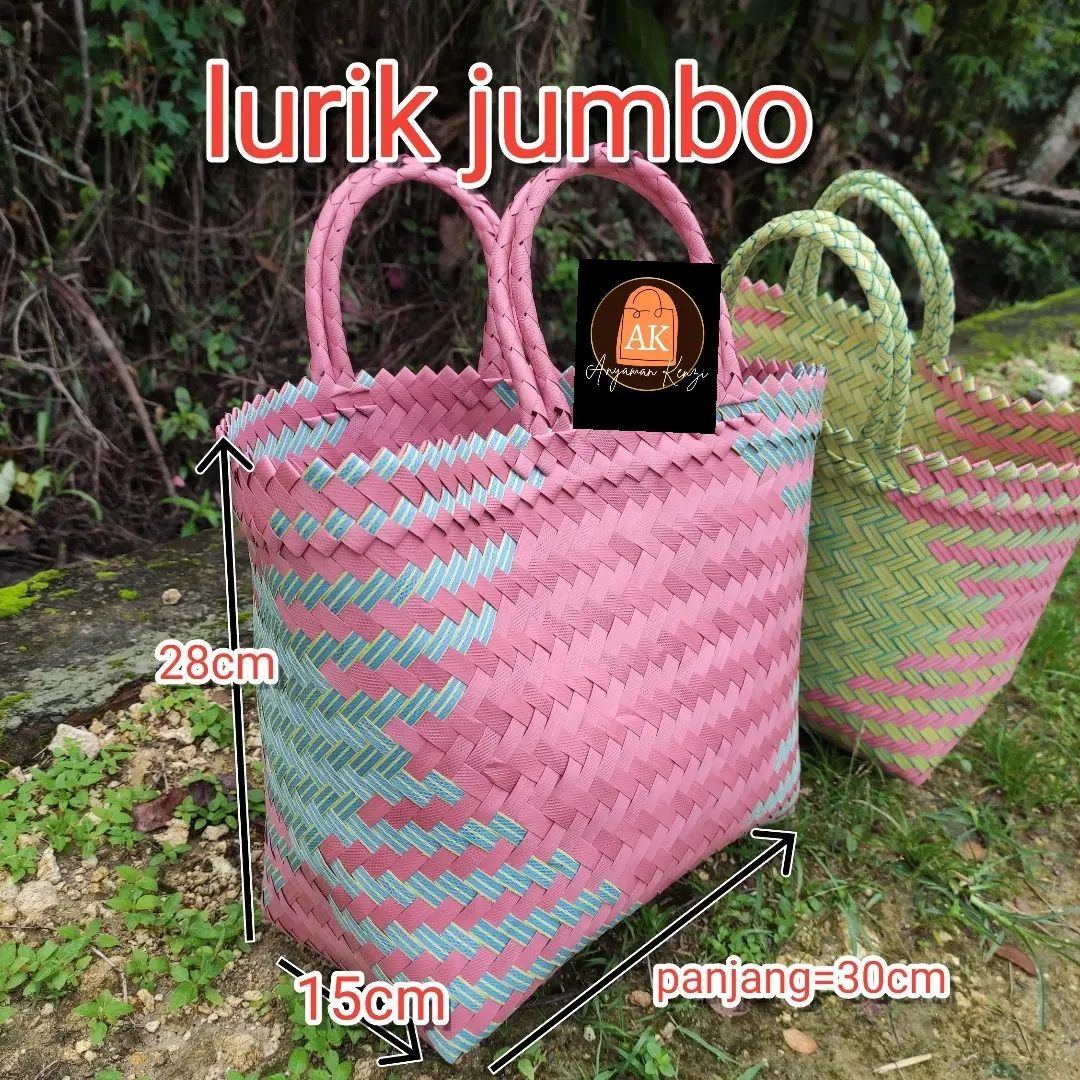 Tas anyam lurik jumbo 10 biji