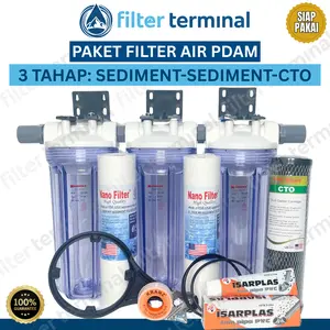 Paket Filter Air 3 Tahap SSC / Paket Filter Air Keruh dan Berpasir / Paket Housing Filter Air PDAM 3 Tahap Sediment - Sediment - CTO