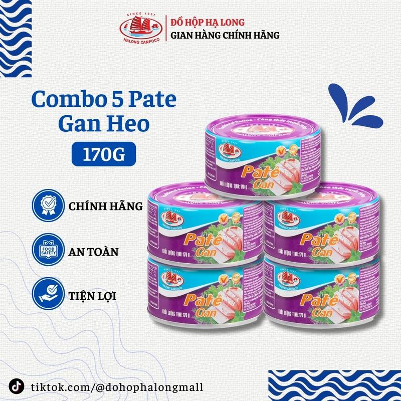  Combo 5 Pate Gan Heo Truyền Thống 170G - Đồ Hộp Hạ Long 