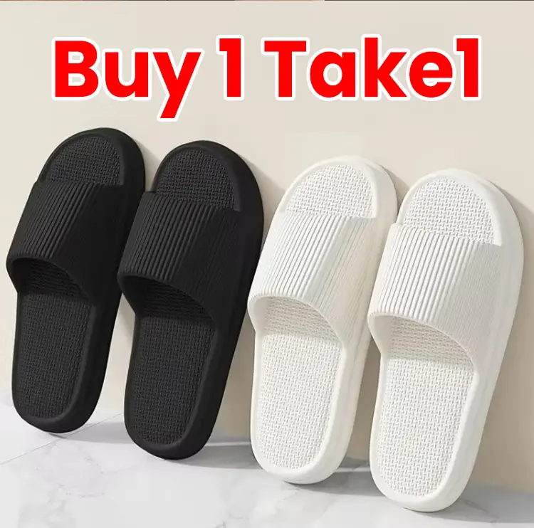【Buy 1 Get 1】Women's Summer Simple Home Style Non-slip bathroom shower Slippers for Indoor Comfortable Footwear (Add one/two Size) shoes Girl
