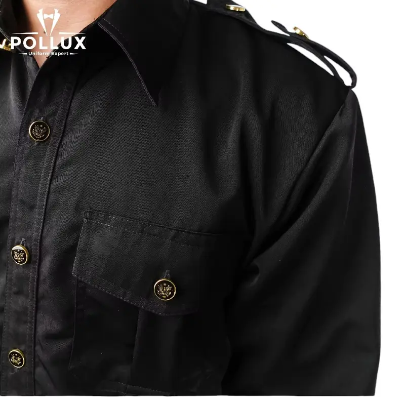 Setelan Safari Hitam Baju dan Celana Lengan Pendek/Lengan Panjang Pria Kerja Safety - Baju Seragam Safari Hitam Satpam - Katun, Wearpack, Coklat 7