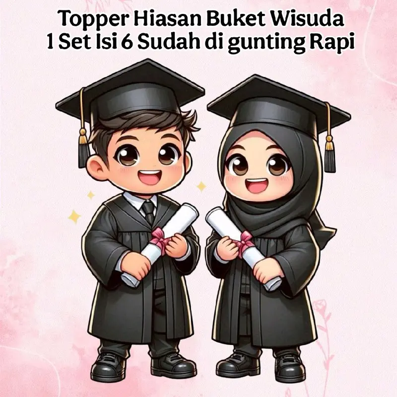 Topper Wisuda untuk buket isi 6 3
