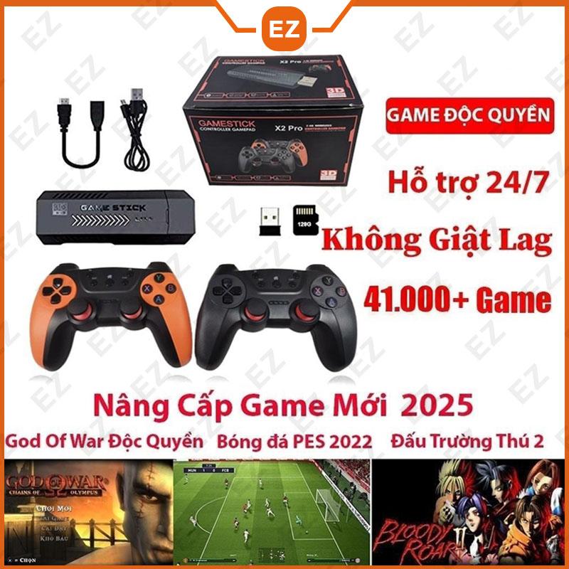 Máy Chơi Game Stick, Bộ Nhớ 128GB, X2 PRO, HDMI, Cài Sẵn, Kết Nối TV 41000, Trò Chơi Với 2 Bộ Điều Khiển Không Dây, Bao Gồm Bộ Điều Khiển Cáp HDMI, USB, Máy Chơi Game Điện Tử
