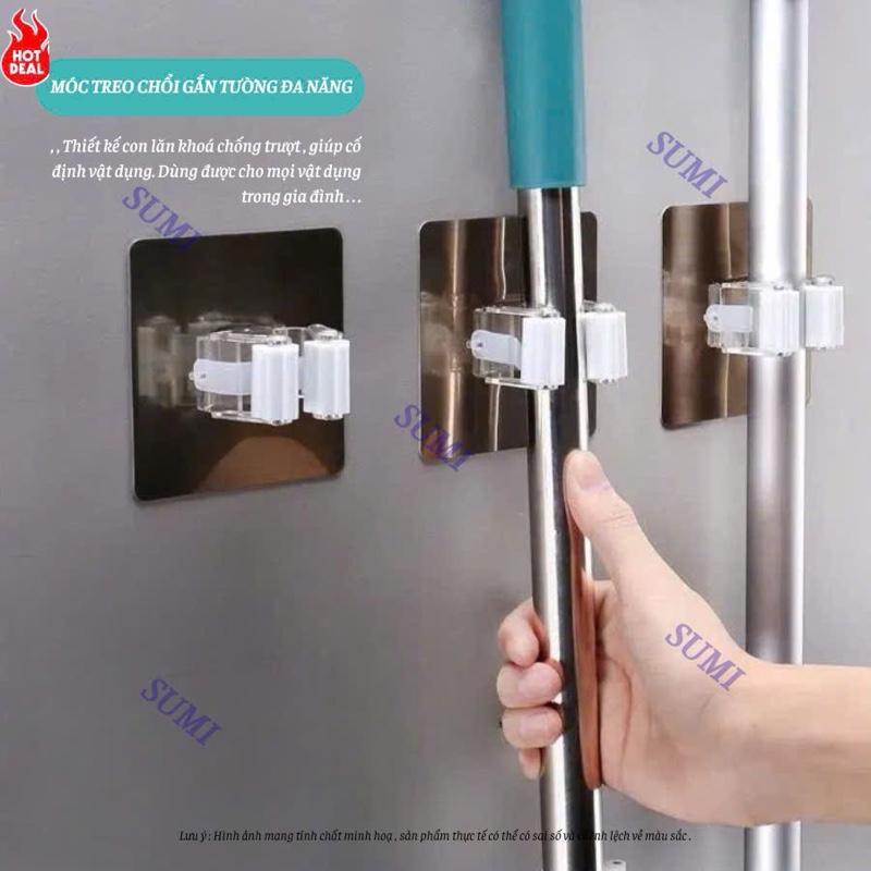Móc Treo Cây Lau Nhà Dán Tường JYoohome Móc Dán Tường Treo Chổi Giữ Đồ Kẹp Chổi…