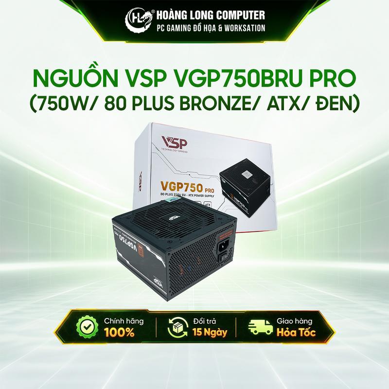Nguồn Máy Tính VSP VGP750BRU PRO 750W 80 Plus Bronze ATX PCIe 5.1 DC To DC Bảo Hành 36 Tháng