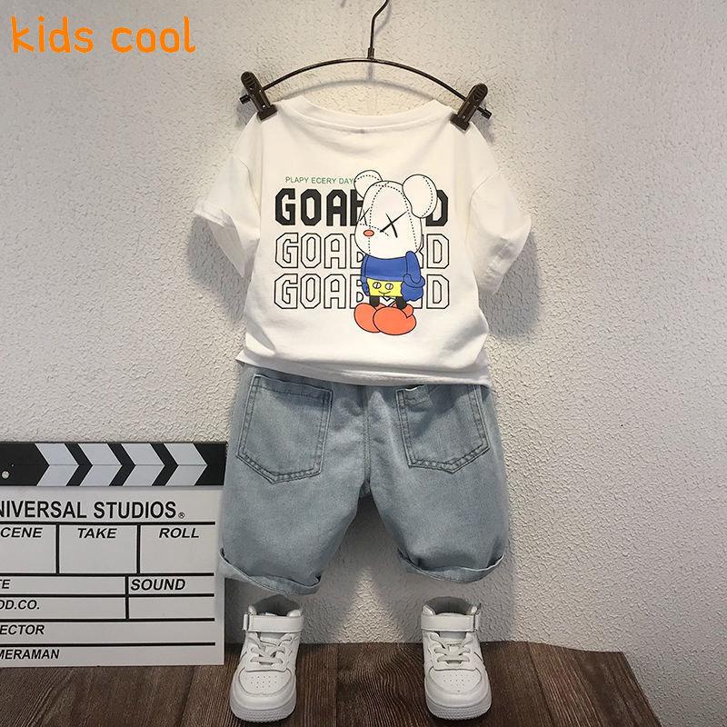 Áo Thun Ngắn Tay Thoáng Khí Cho Trẻ Em Và Bé Trai, Áo In Hình Hoạt Hình Mới, 100% Cotton, Mùa Hè 2