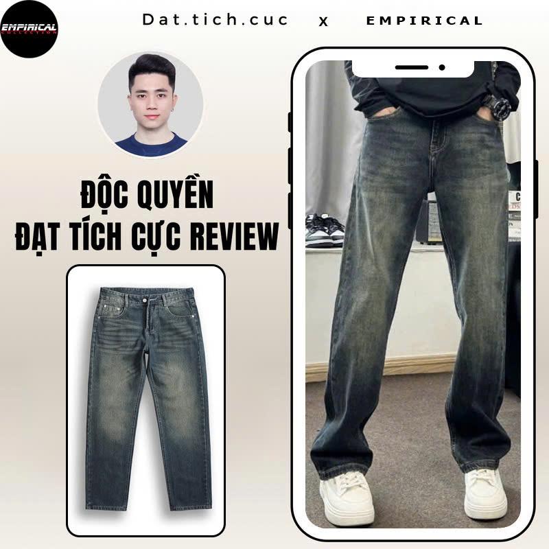 Quần Jean Nam Ống Suông Xanh, Quần Bò Ống Rộng, Quần Baggy Nam Phong Cách Hiện Đại Trẻ Trung