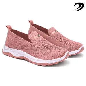 Dinasty Sepatu Sneakers Wanita Slip On Rajut - 265 Sepatu Fashion Merah Pink Shoes Flat