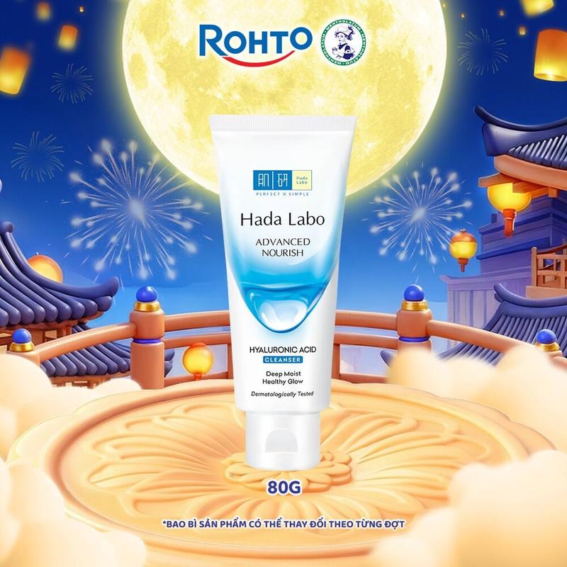 Kem rửa mặt sạch sâu & dưỡng ẩm Hada Labo Advanced Nourish Hyaluronic Acid Cleanser 80g
