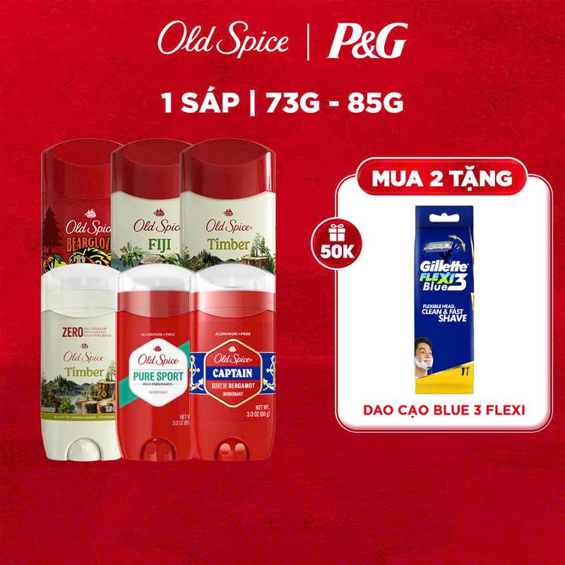 Lăn Khử Mùi Old Spice (dạng sáp trắng giảm tiết mồ hôi, dạng sáp xanh ngăn ố vàng áo) nhiều mùi hương sáng tạo mới 73g-85g - Mỹ