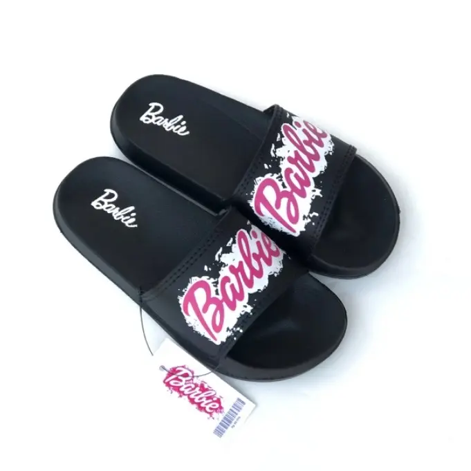 Sandal Anak Perempuan 4-12 Tahun Motif Barbiee Bahan Sol Karet Ringan Nyaman Digunakan 2