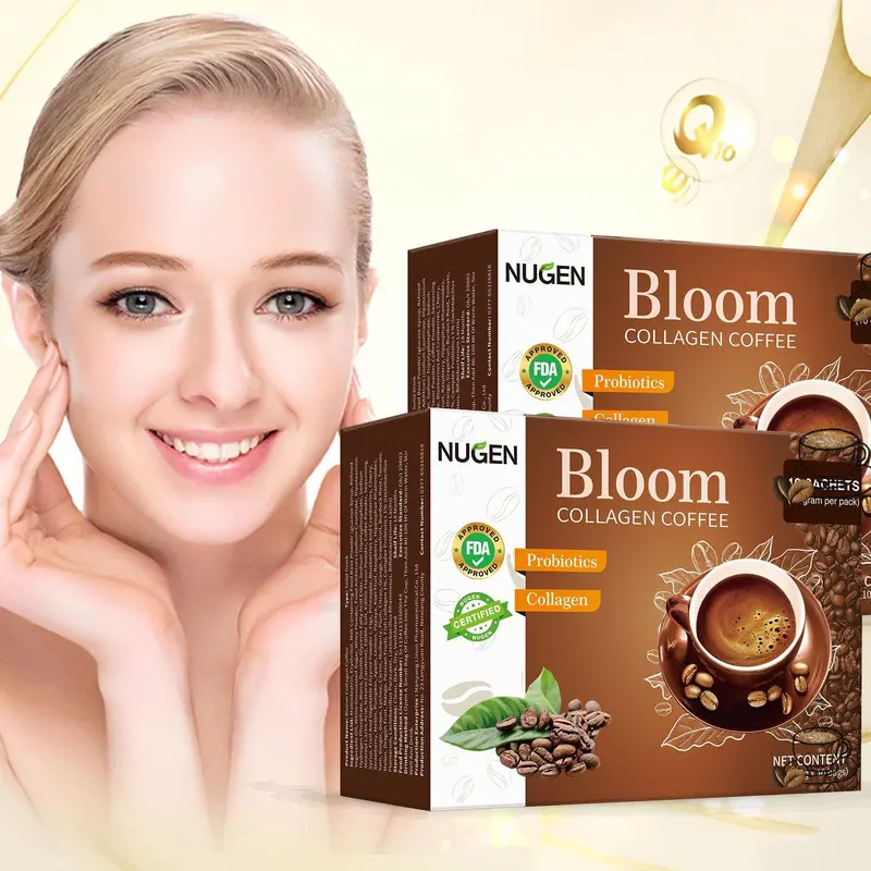 26-5【COD】(Beli 2 Gratis 2)(Peningkatan produk baru generasi ketiga) Bloom collagen coffee,BLOOM Kopi Kolagen Mekar, Minuman Padat, Kopi Instan, Kopi Hitam 4