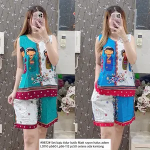 #9872 SET BAJU TIDUR BATIK KENSI LD110