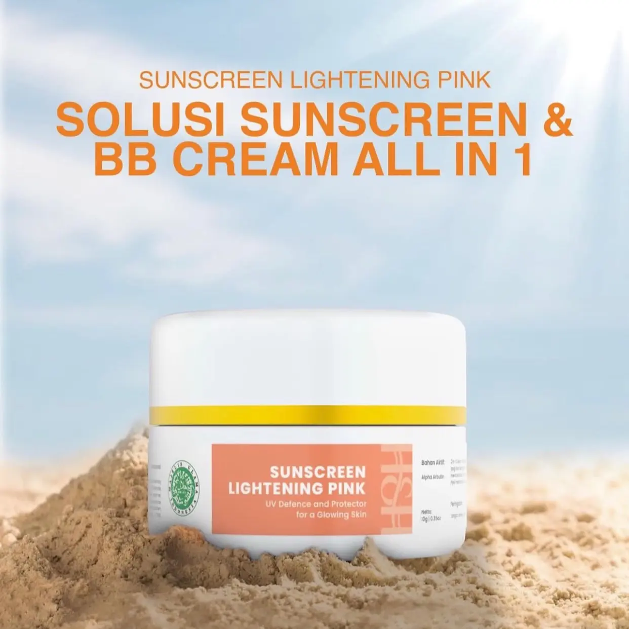 HNH Skincare By Dr.Kamila Jaidi [SUNSREEN LIGHTENING PINK][10gr]READY STOK SIAP KIRIM,Mencerahkan,Melindungi kulit dari Sinar UV