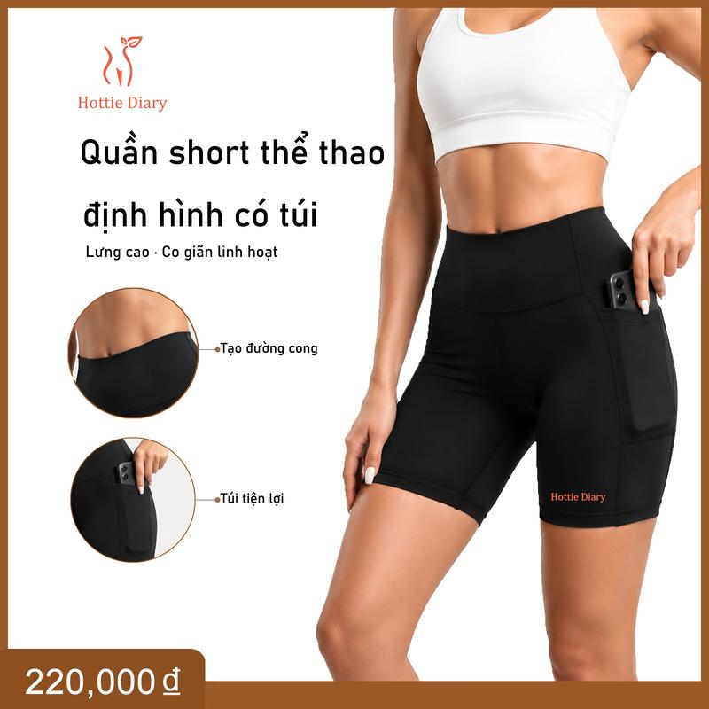 Quần định hình nâng mông cạp cao liền mạch có logo cho nữ, thoáng khí, có túi bên hông, ôm dáng tôn dáng, phù hợp cho Yoga, phòng tập Gym, chạy bộ, đạp xe, tập luyện và trang phục thường ngày.