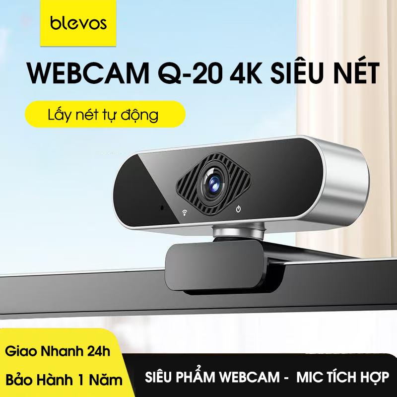 Blevos Webcam máy tính laptop cao cấp Q20 2K 4K web cam 1080P Camera Siêu Nét…