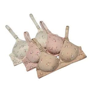 1Pcs dan 3Pcs Bra Menyusui Bh Wanita Menyusui Katun Lembut Motif Bunga Size 36 - 42 Kait 3 Perlengkapan Busui